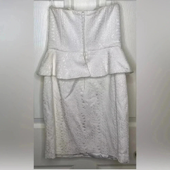 Woman JAY GODFREY white Strapless Bustier Peplum Randolph Dress Sz 6 EUC Bridal - Picture 3 of 5